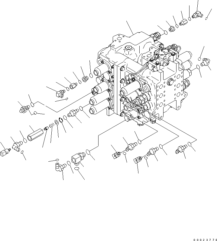 Komatsu parts book diagram for PC650LC-7-M1 S/N 40001-UP: MAIN VALVE (1 ACTUATOR) (FOR 1 SERVICE VALVE) (1/2)