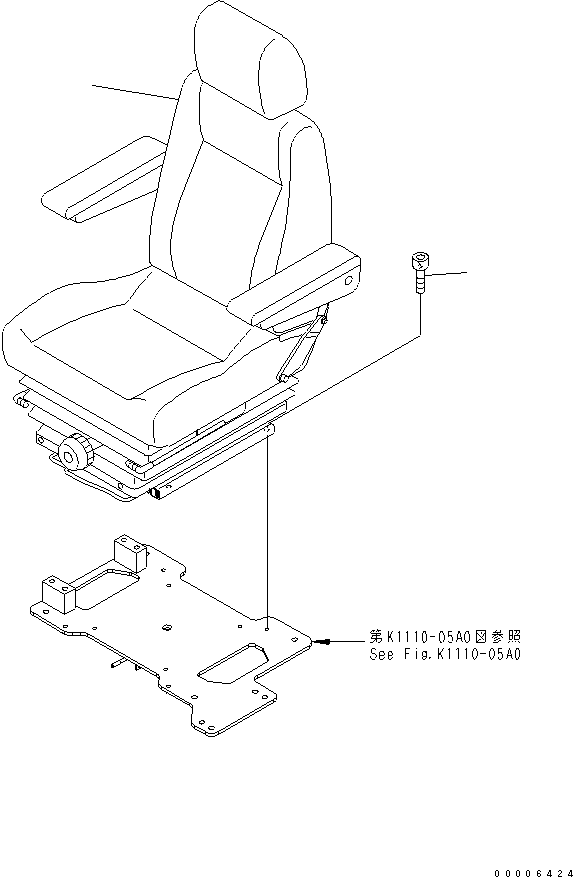 Komatsu parts book diagram for PC650LC-7-M1 S/N 40001-UP: OPERATOR'S SEAT (TILT) (SUSPENSION TYPE)
