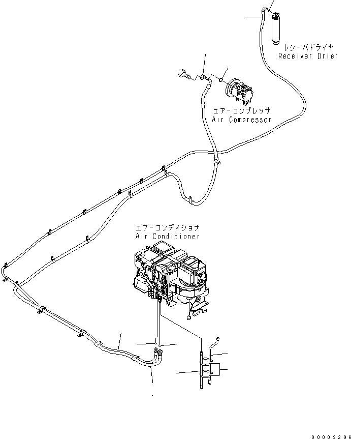 Komatsu parts book diagram for PC650LC-7-M1 S/N 40001-UP: FLOOR FRAME (AIR CONDITIONER HOSE)