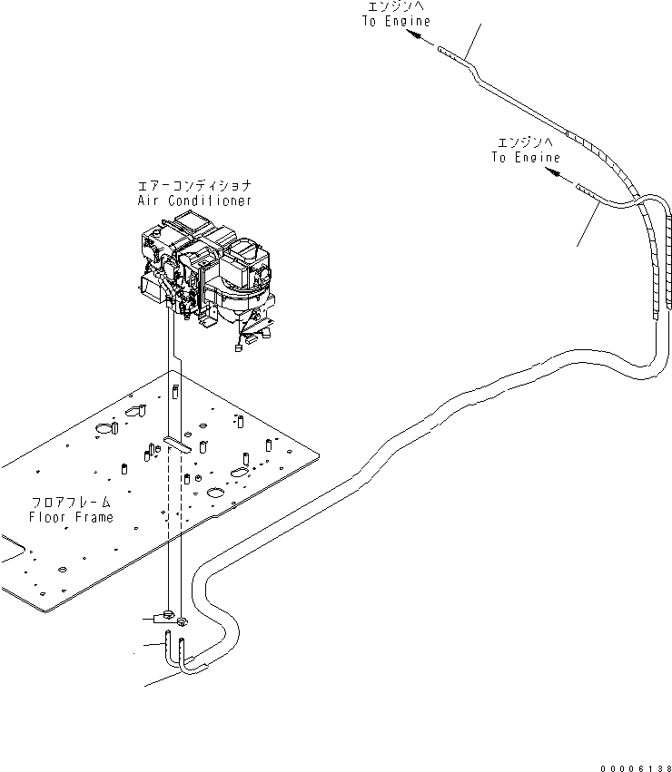 Komatsu parts book diagram for PC650LC-7-M1 S/N 40001-UP: FLOOR FRAME (HERTER HOSE AND CLAMP)