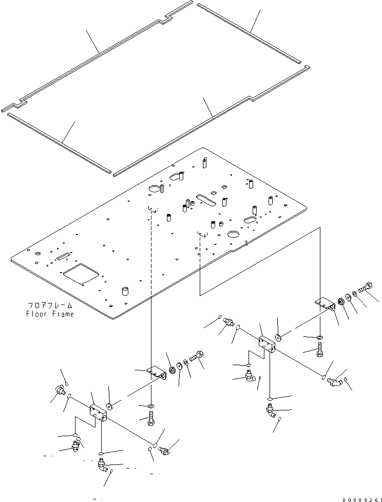 Komatsu parts book diagram for PC650LC-7-M1 S/N 40001-UP: FLOOR FRAME (P ?T BLOCK AND SEAL)