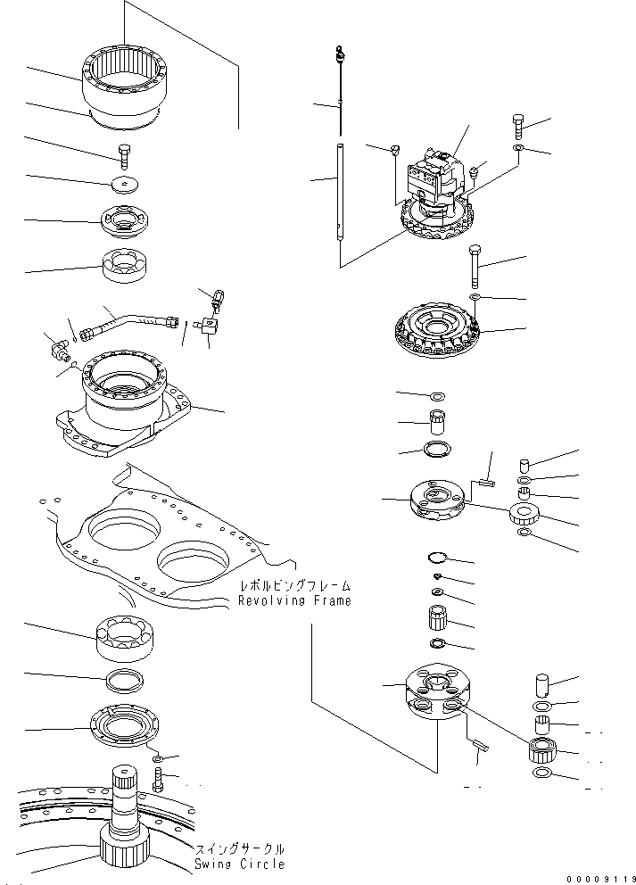 Komatsu parts book diagram for PC650LC-7-M1 S/N 40001-UP: SWING MACHINERY (R.H.)
