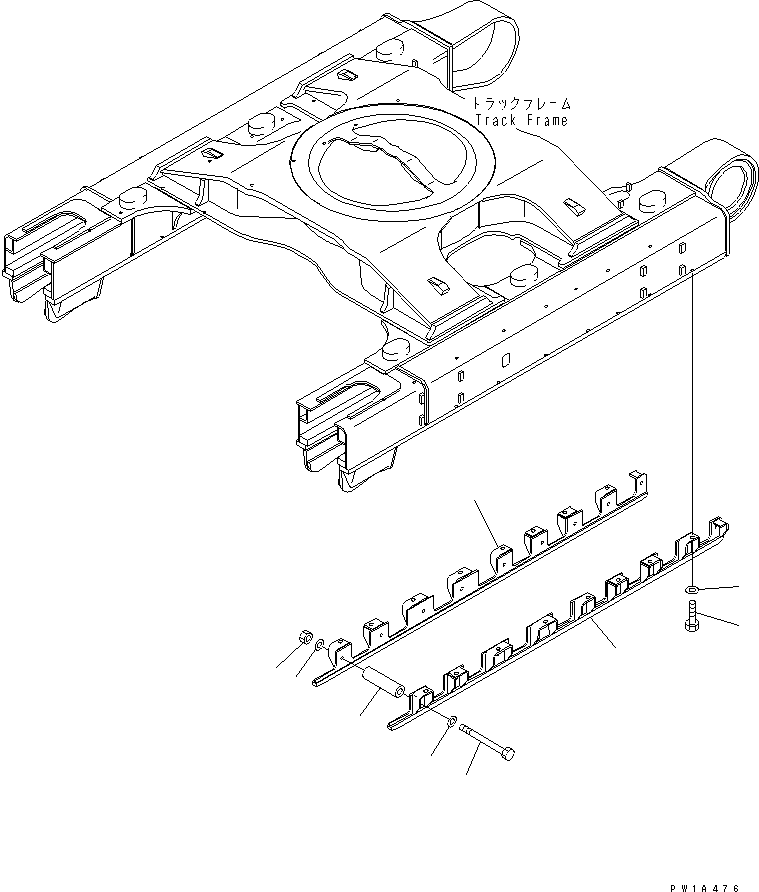 Komatsu parts book diagram for PC650LC-7-M1 S/N 40001-UP: TRACK FRAME (TRACK ROLLER FULL GUARD) (LC) (L.H.)