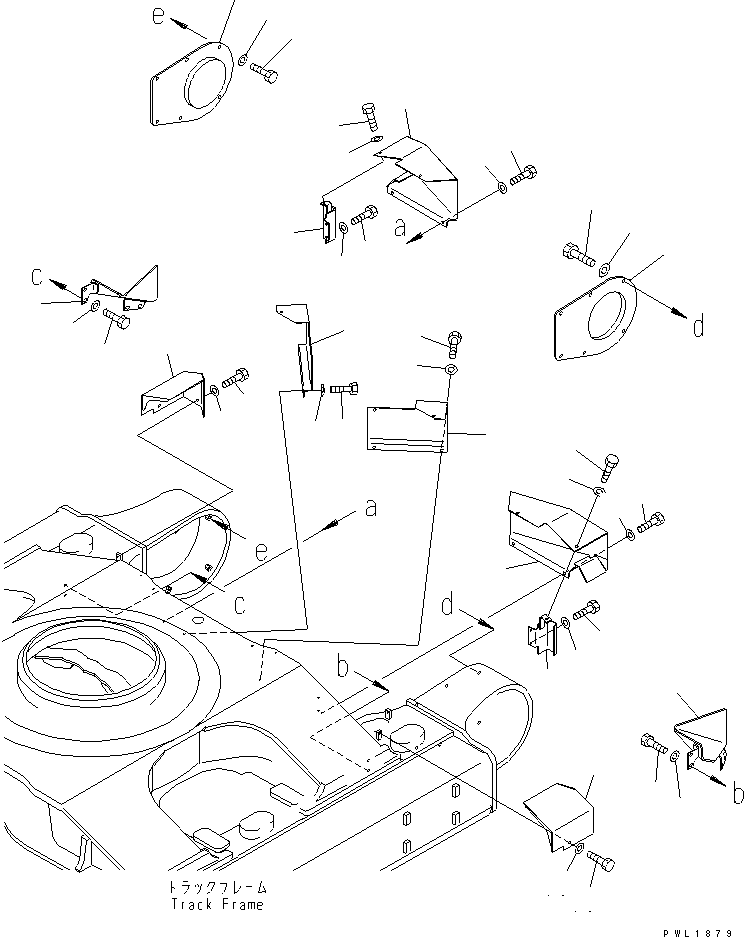 Komatsu parts book diagram for PC650LC-7-M1 S/N 40001-UP: TRAVEL PIPING GUARD