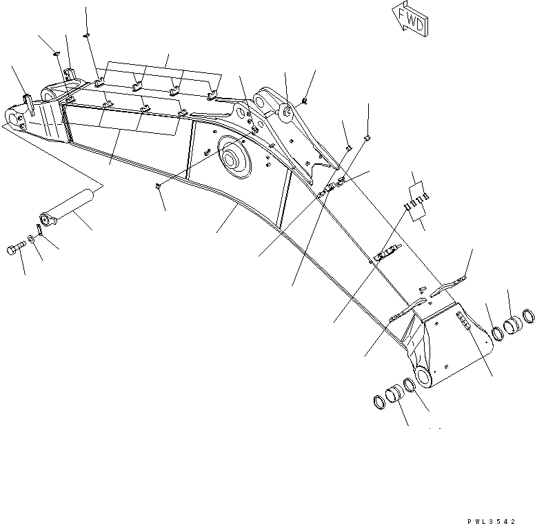 Komatsu parts book diagram for PC650LC-7-M1 S/N 40001-UP: BOOM (6.6M) (BOOM AND TOP PIN) (SE SPEC.)