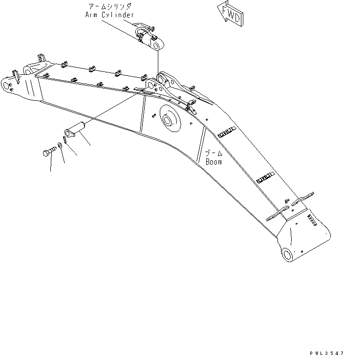 Komatsu parts book diagram for PC650LC-7-M1 S/N 40001-UP: BOOM (CYLINDER PIN)