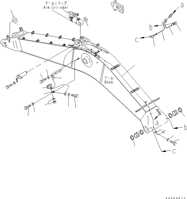 Komatsu parts book diagram for PC650LC-7-M1 S/N 40001-UP: BOOM (WORK LAMP)