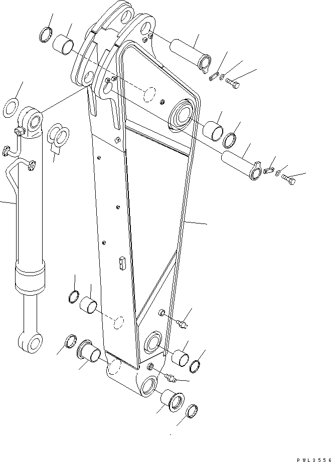 Komatsu parts book diagram for PC650LC-7-M1 S/N 40001-UP: ARM (2.9M) (ARM AND BUCKET CYLINDER) (SE SPEC.)