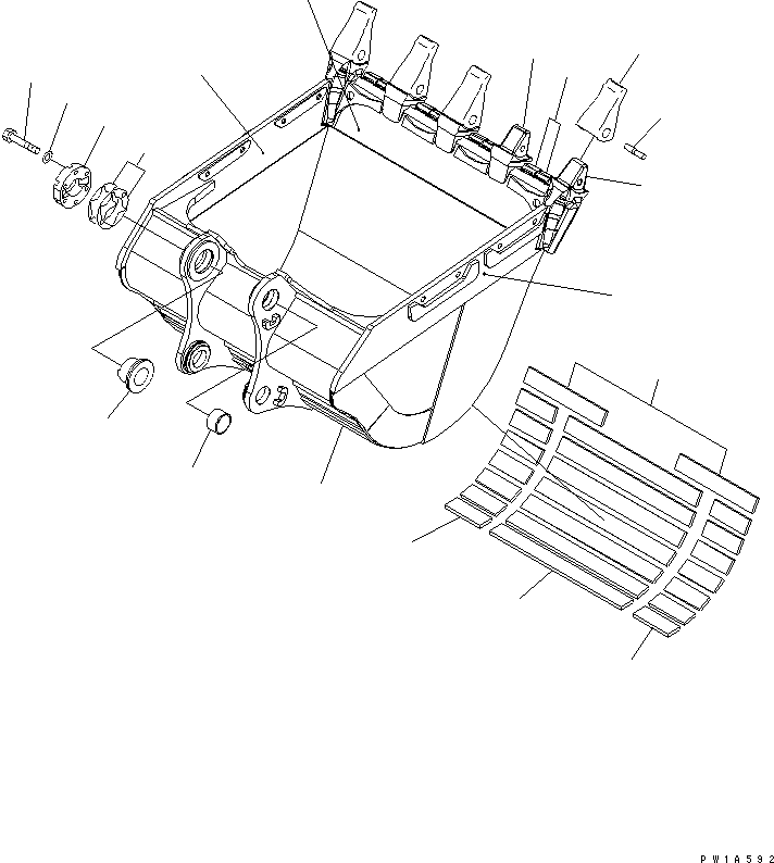 Komatsu parts book diagram for PC650LC-7-M1 S/N 40001-UP: 3.5M3 HORIZONTAL PIN TYPE BUCKET
