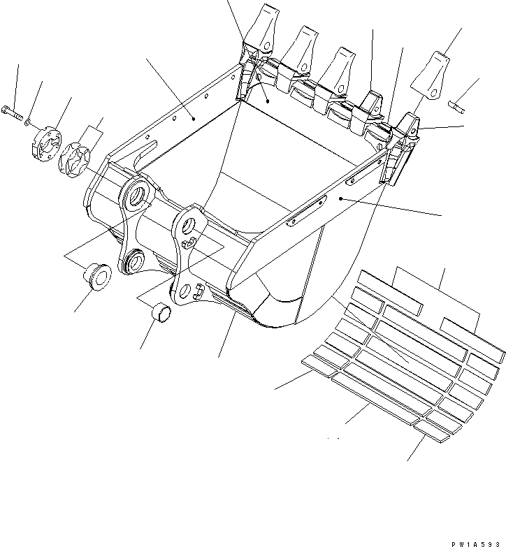 Komatsu parts book diagram for PC650LC-7-M1 S/N 40001-UP: 3.1M3 HORIZONTAL PIN TYPE BUCKET