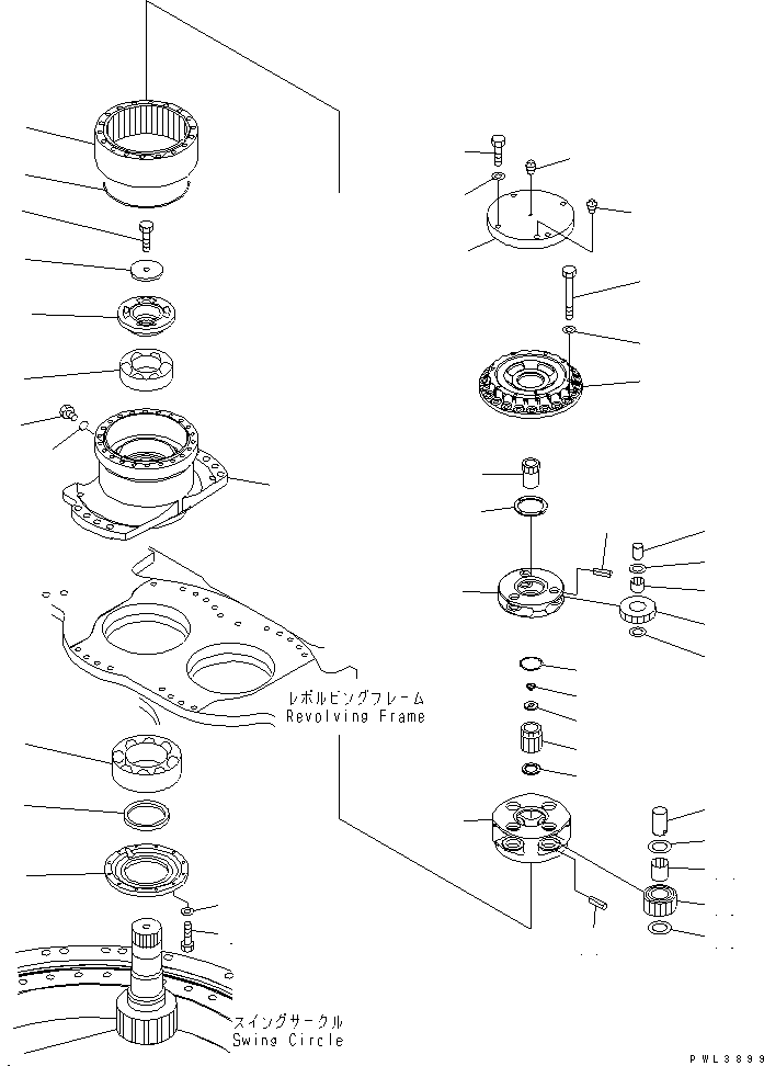 Komatsu parts book diagram for PC650LC-7-M1 S/N 40001-UP: SWING MACHINERY ASS'Y (SUPPLY PARTS)