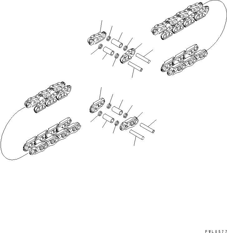 Komatsu parts book diagram for PC650LC-7-M1 S/N 40001-UP: TRACK LINK (104SET) (SUPPLY PARTS)