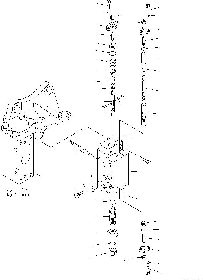 Komatsu parts book diagram for PC650LC-7-M1 S/N 40001-UP: MAIN PUMP (7/14) (NO.1 PUMP)