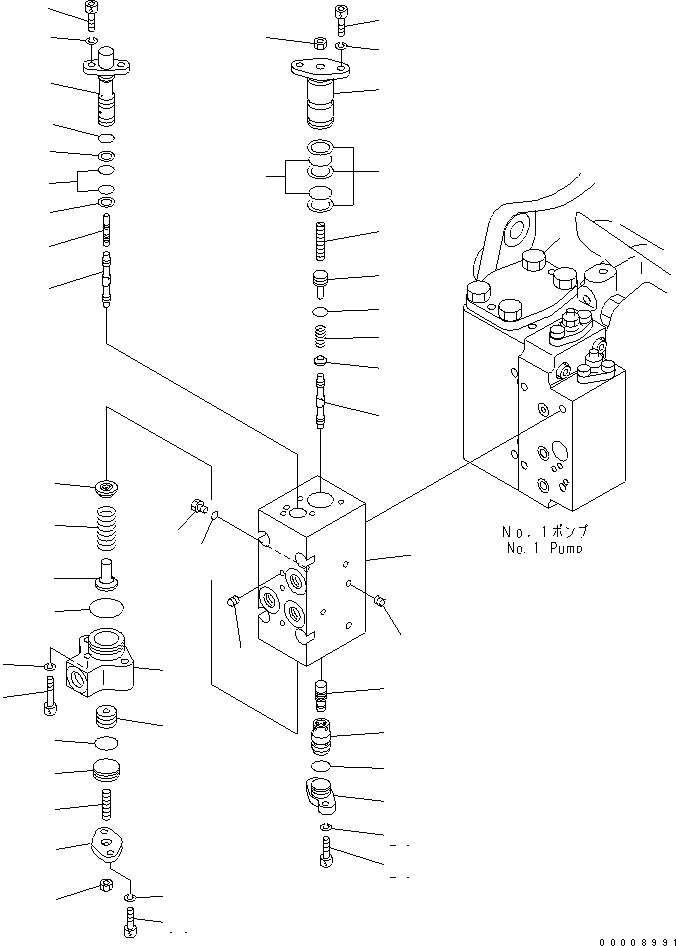 Komatsu parts book diagram for PC650LC-7-M1 S/N 40001-UP: MAIN PUMP (8/14) (NO.1 PUMP)