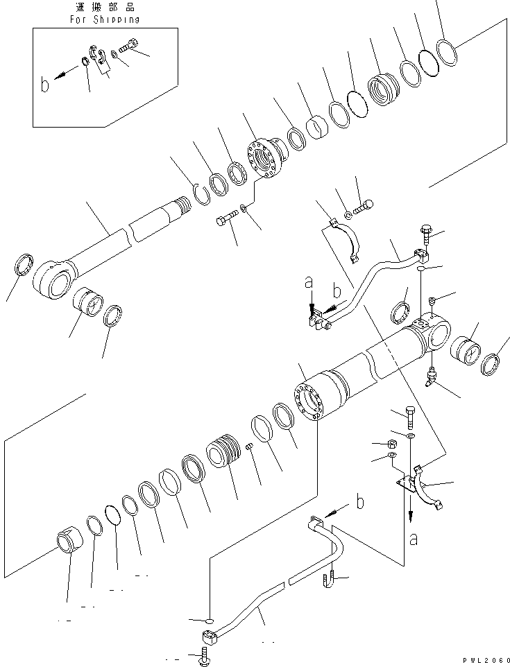 Komatsu parts book diagram for PC650LC-7-M1 S/N 40001-UP: B00M CYLINDER