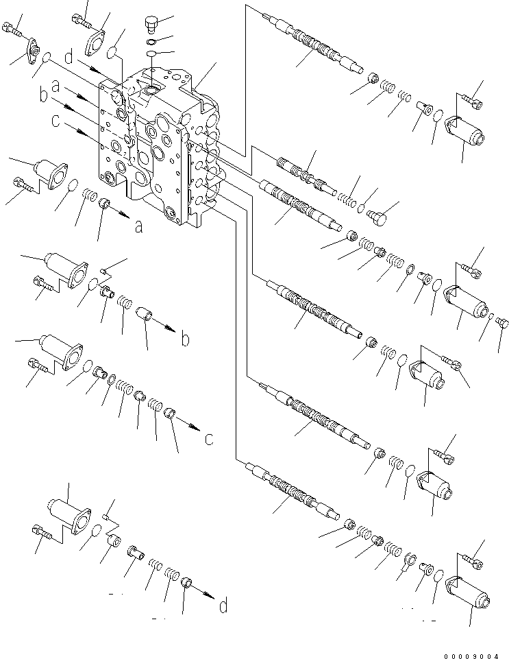 Komatsu parts book diagram for PC650LC-7-M1 S/N 40001-UP: MAIN VALVE (7/8)