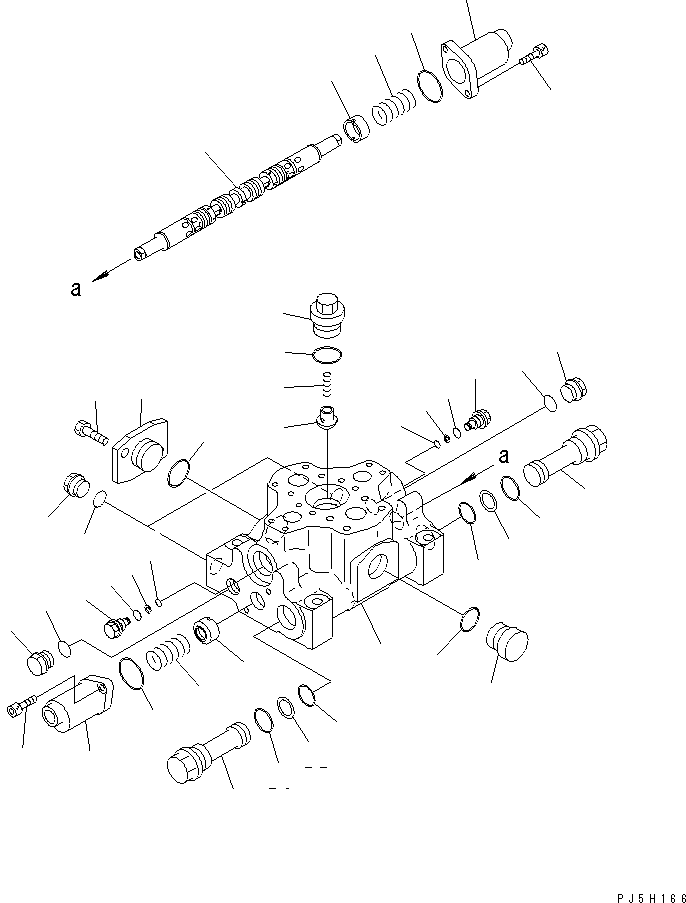 Komatsu parts book diagram for PC650LC-7-M1 S/N 40001-UP: MAIN VALVE (1-SPOOL) (FOR ATTACHMENT)