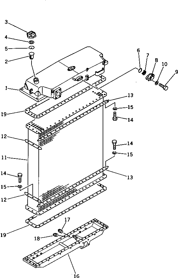 Komatsu parts book diagram for PC650SE-3 S/N 10501-UP: RADIATOR AND OIL COOLER