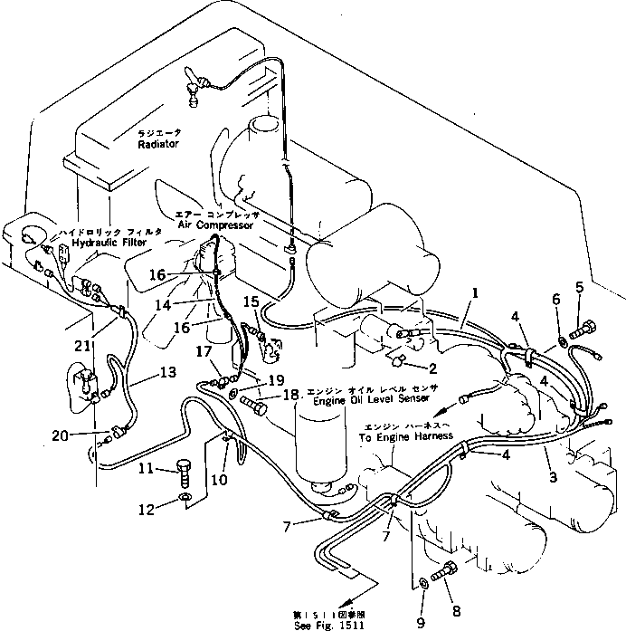 Komatsu parts book diagram for PC650SE-3 S/N 10501-UP: ELECTRICAL SYSTEM (WIRING) (5/6) (WITH AUTO DECELERATION)(#10501-10815)