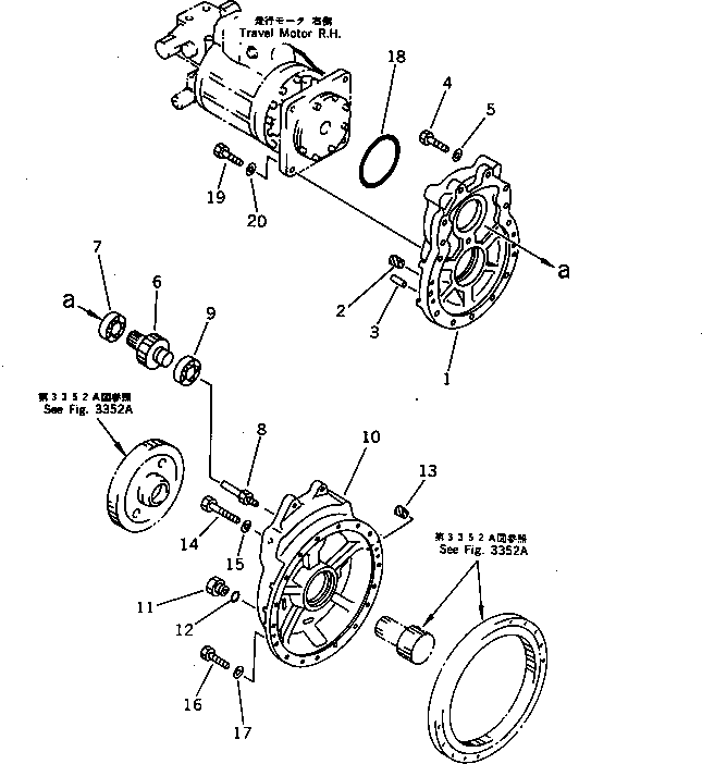 Komatsu parts book diagram for PC650SE-3 S/N 10501-UP: FINAL DRIVE CASE AND SPROCKET (1/3) (FOR JAPAN)(#10661-)
