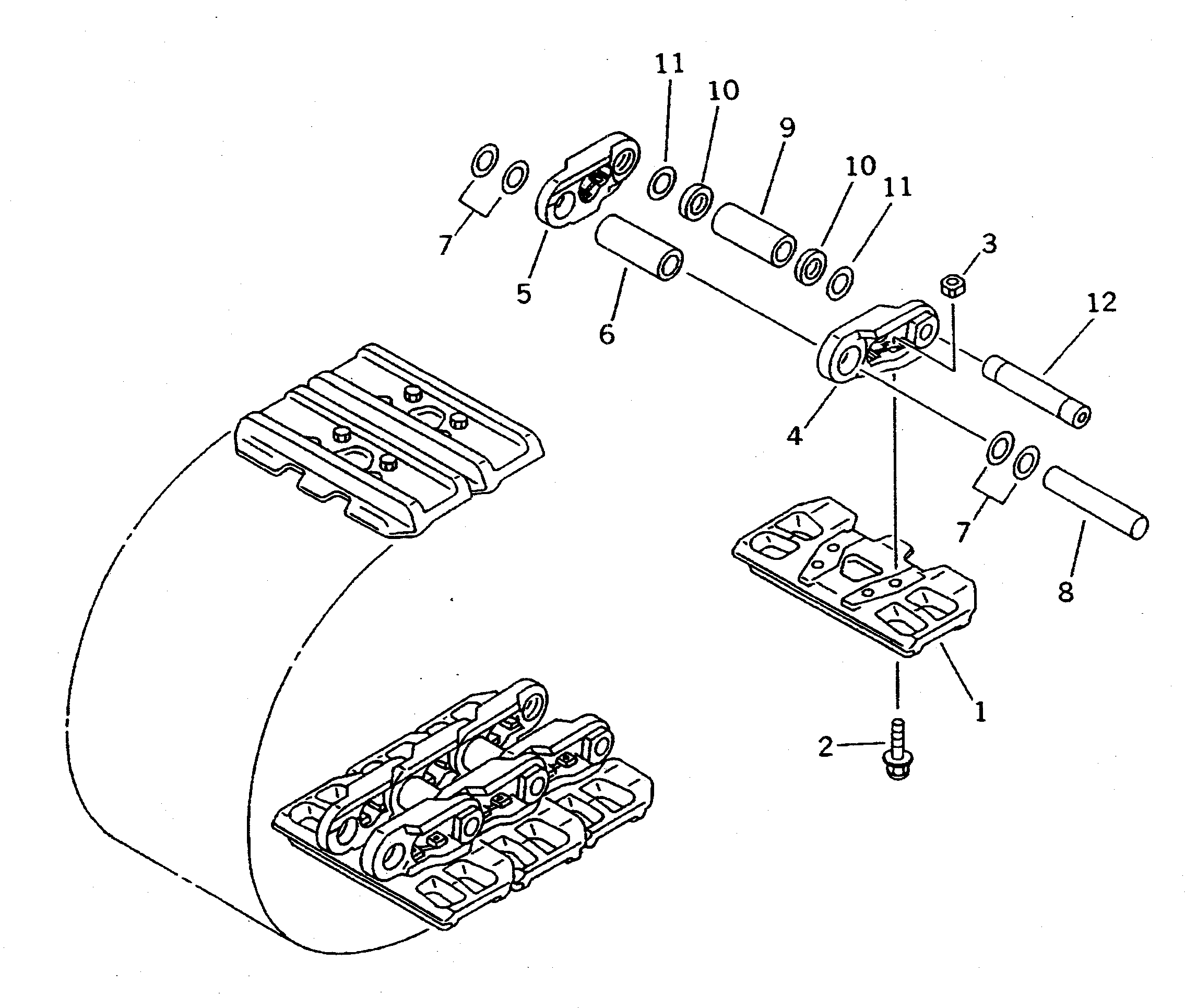 Komatsu parts book diagram for PC650SE-3 S/N 10501-UP: TRACK SHOE (FOR BACKHOE)(#10725-)