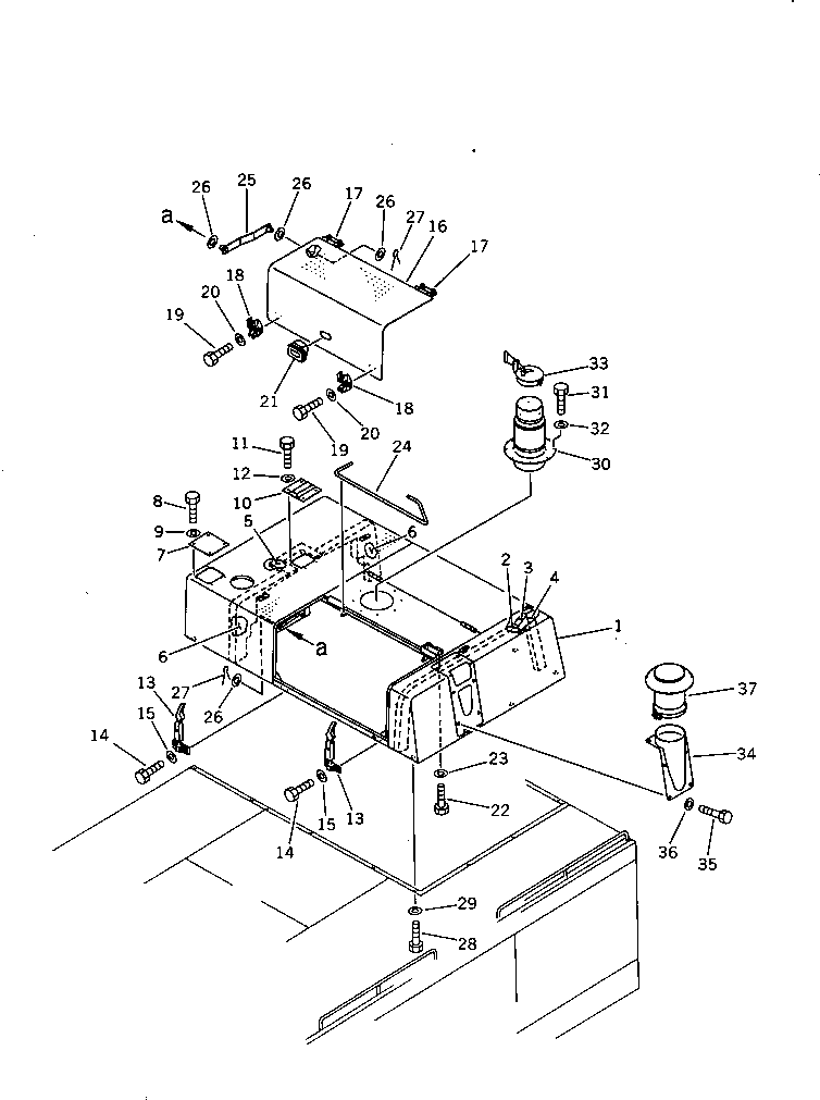 Komatsu parts book diagram for PC650SE-3 S/N 10501-UP: HOOD AND EXHAUST PIPE (SANDY AND DUSTY TERRAIN SPEC.)