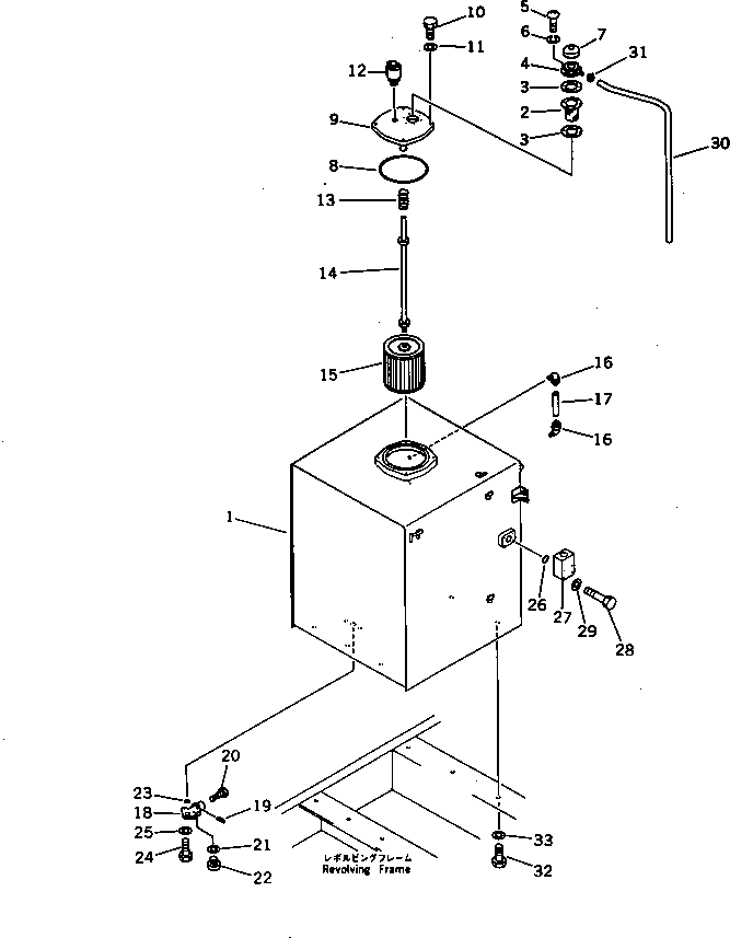 Komatsu parts book diagram for PC650SE-3 S/N 10501-UP: HYDRAULIC TANK(#10581-10815)