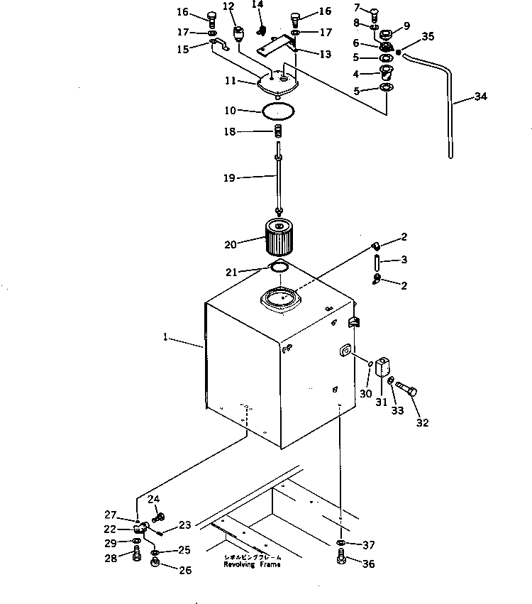 Komatsu parts book diagram for PC650SE-3 S/N 10501-UP: HYDRAULIC TANK (FOR VANDALISM)(#10816-)