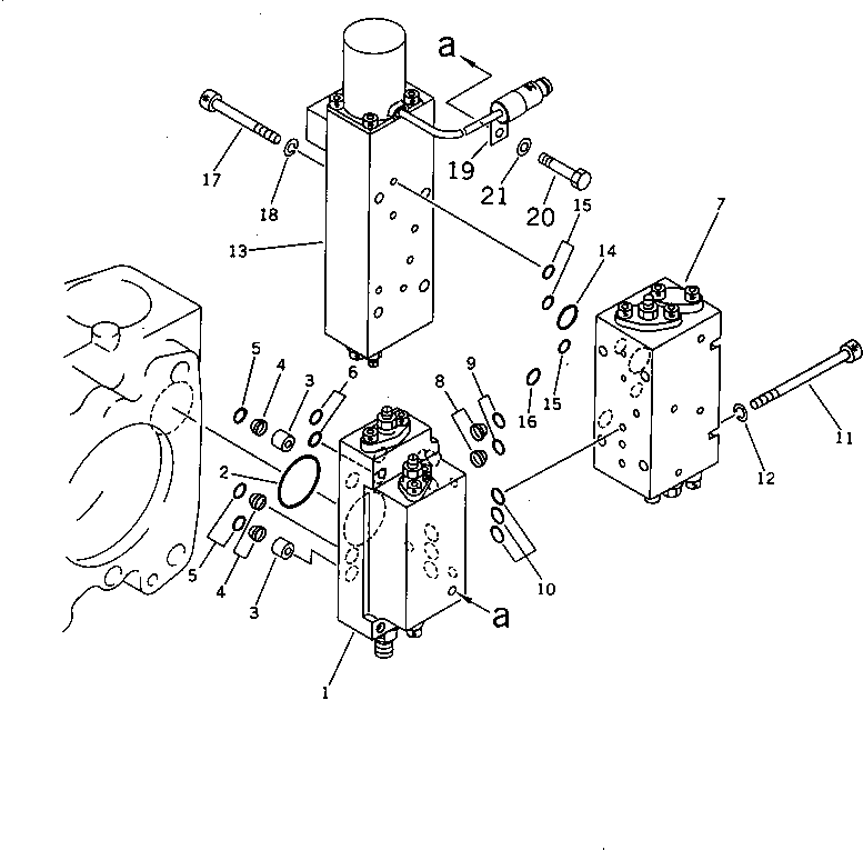 Komatsu parts book diagram for PC650SE-3 S/N 10501-UP: HYDRAULIC PUMP ? NO.1 (FRONT VALVE UNIT) (7/13)                   (WITH 3-STAGE SELECTOR MODE OLSS)