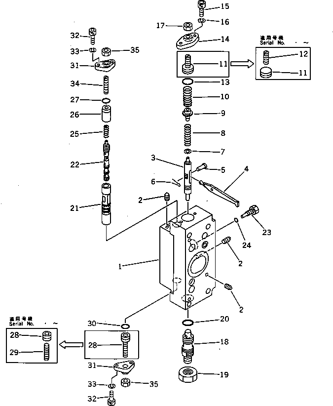 Komatsu parts book diagram for PC650SE-3 S/N 10501-UP: HYDRAULIC PUMP ? NO ?1 (REAR SERVO VALVE) (12/13)                  (WITH 3-STAGE SELECTOR MODE OLSS)
