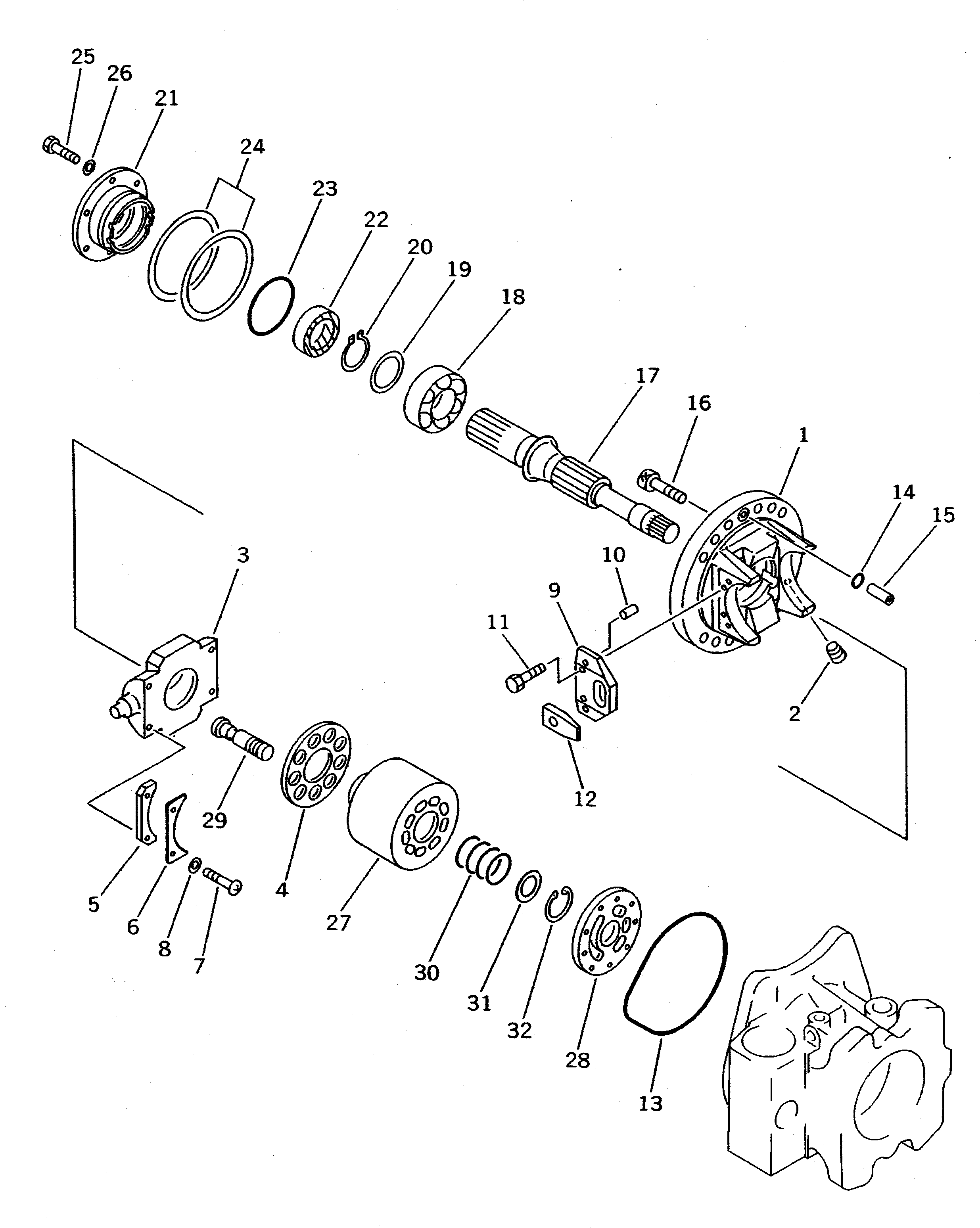 Komatsu parts book diagram for PC650SE-3 S/N 10501-UP: HYDRAULIC PUMP ? NO.2 (PUMP 2/5) (3/8)