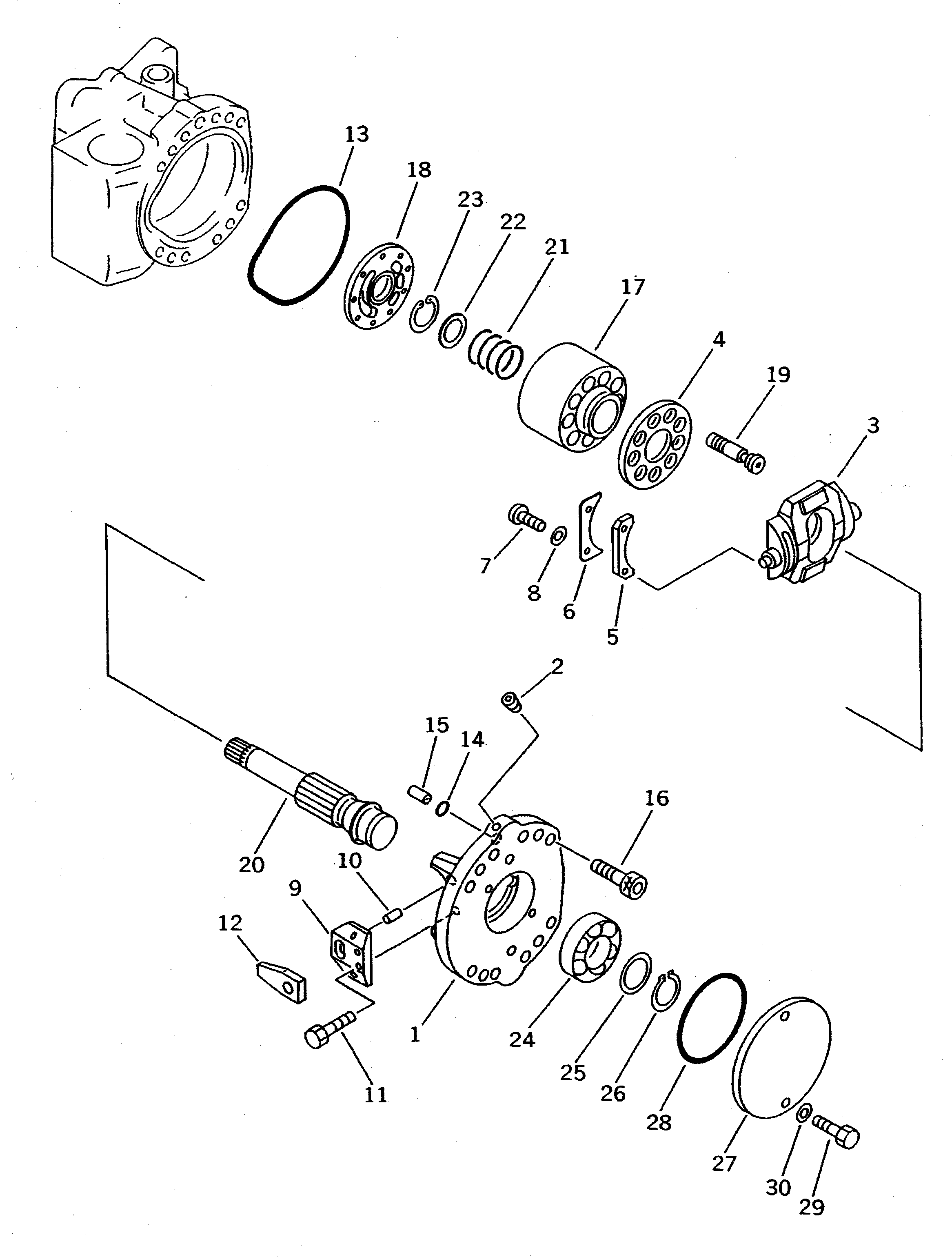 Komatsu parts book diagram for PC650SE-3 S/N 10501-UP: HYDRAULIC PUMP ? NO.2 (PUMP 5/5) (6/8)