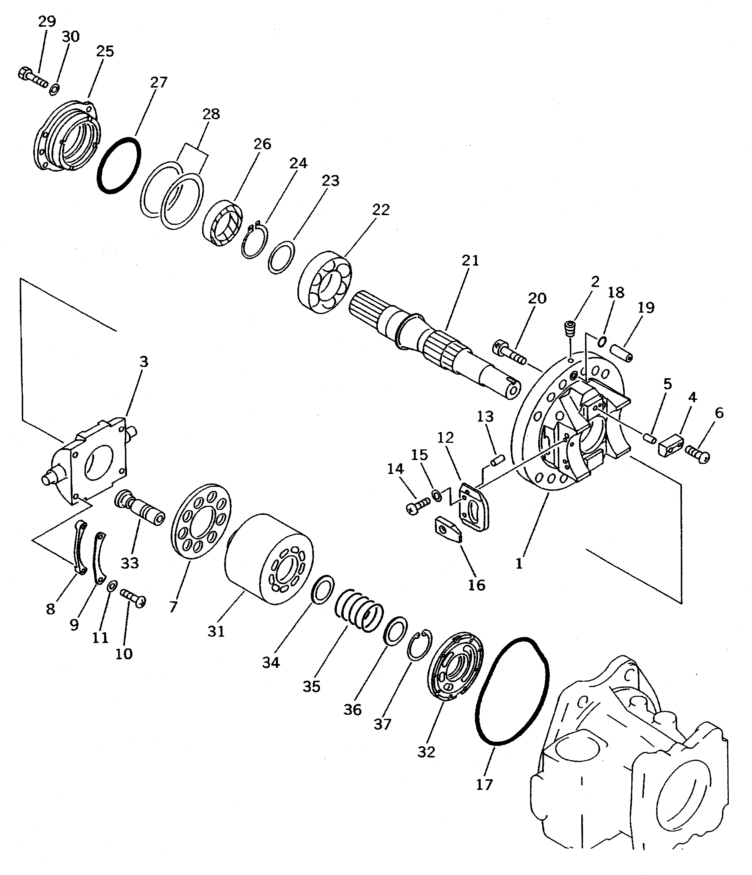 Komatsu parts book diagram for PC650SE-3 S/N 10501-UP: HYDRAULIC PUMP ? SWING (PUMP 2/3) (3/7)