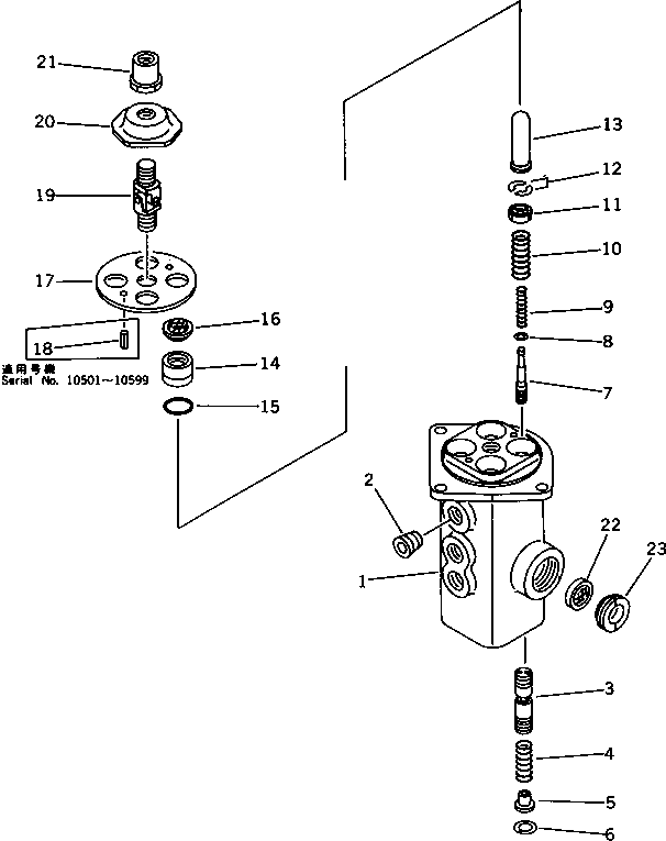 Komatsu parts book diagram for PC650SE-3 S/N 10501-UP: PPC VALVE (FOR WORK EQUIPMENT AND SWING)