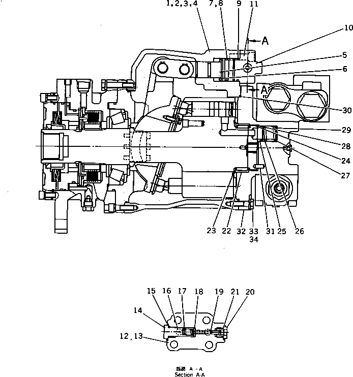 Komatsu parts book diagram for PC650SE-3 S/N 10501-UP: TRAVEL MOTOR (3/4) (FOR JAPAN)(#10661-)