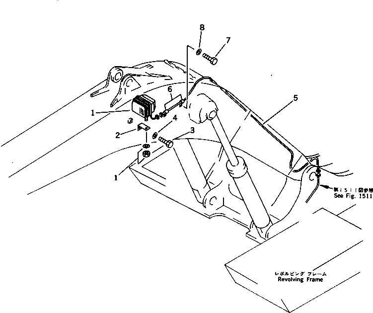 Komatsu parts book diagram for PC650SE-3 S/N 10501-UP: WORKING LAMP (BOOM SIDE) (FOR SHORT BOOM)