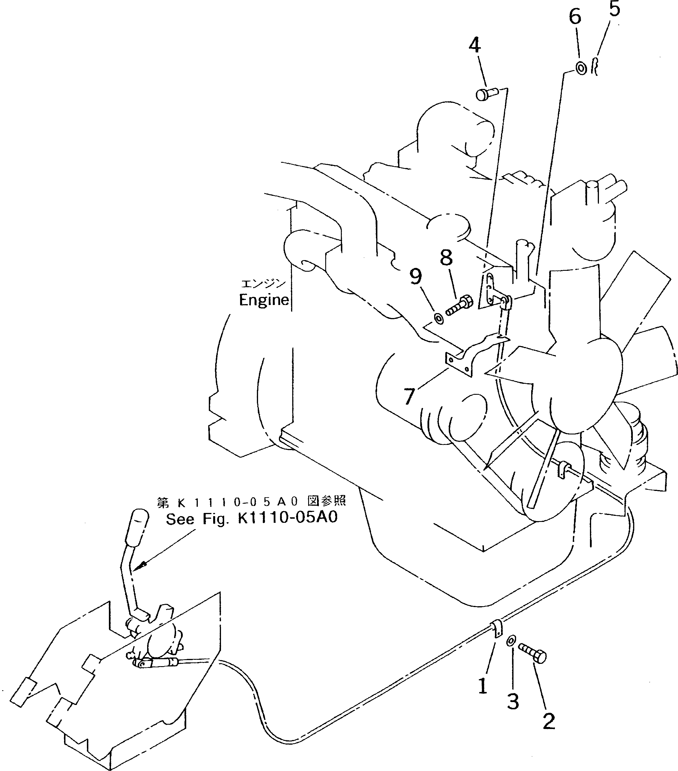 Komatsu parts book diagram for PC70-7E-B S/N 45001-UP: FUEL CONTROL(#45001-52373)