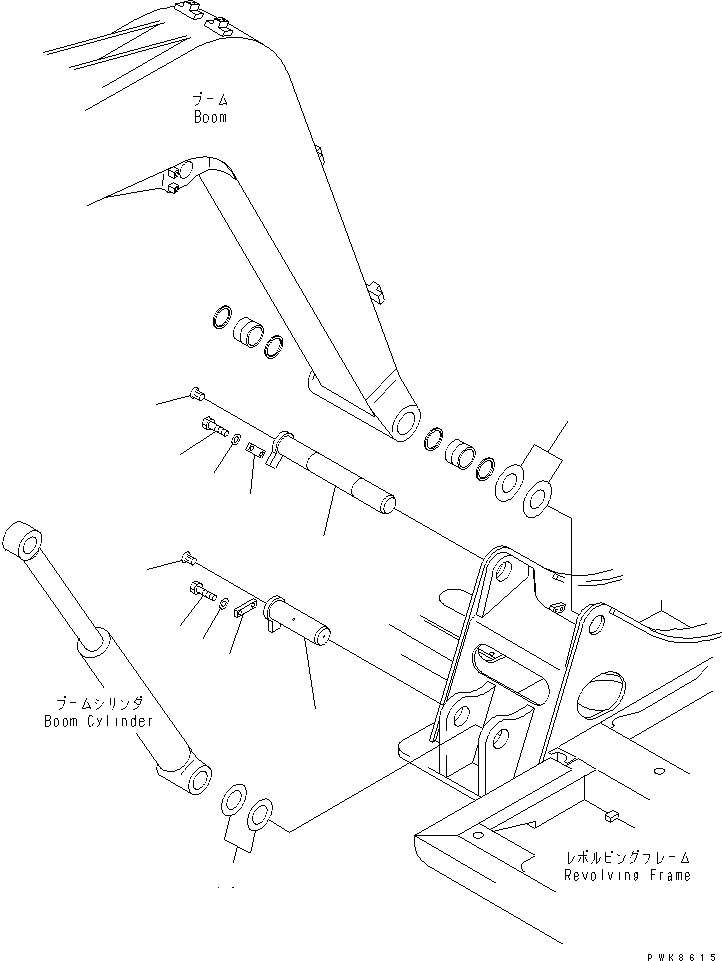 Komatsu parts book diagram for PC70-7E-B S/N 45001-UP: BOOM FOOT PIN