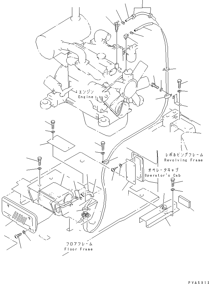 Komatsu parts book diagram for PC70-7E-B S/N 45001-UP: CAR HEATER (2000 KCAL)(#45001-52373)