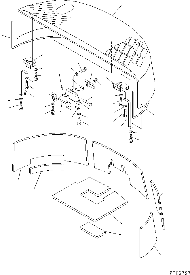 Komatsu parts book diagram for PC70-7E-B S/N 45001-UP: HOOD (HOOD) (EMISSION)(#50785-)