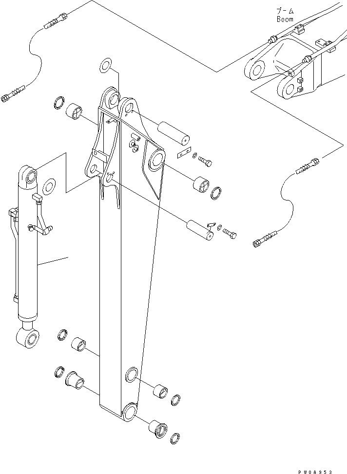 Komatsu parts book diagram for PC70-7E-B S/N 45001-UP: BUCKET CYLINDER