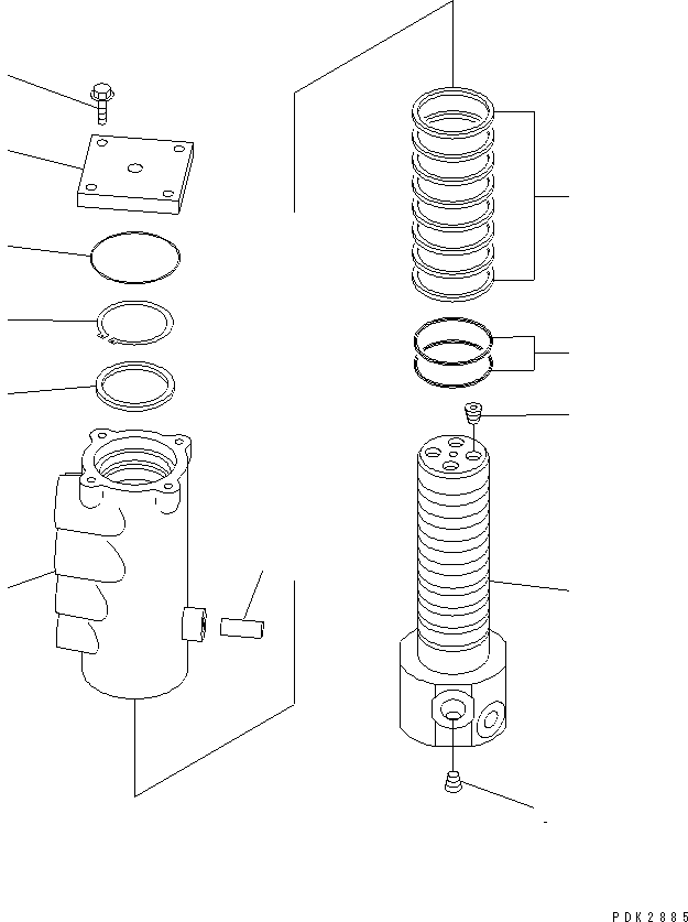 Komatsu parts book diagram for PC70-7E-B S/N 45001-UP: SWIVEL JOINT (INNER PARTS) (BLADE SPEC.)(#54338-54589)