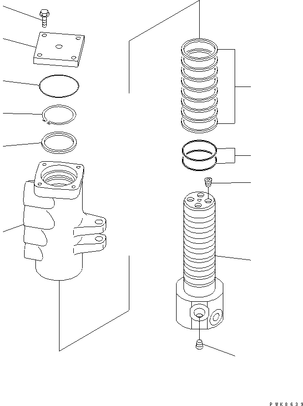 Komatsu parts book diagram for PC70-7E-B S/N 45001-UP: SWIVEL JOINT (INNER PARTS) (BLADE SPEC.)(#55947-)