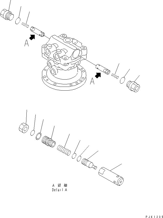 Komatsu parts book diagram for PC70-7E-B S/N 45001-UP: SWING MOTOR (2/2)(#45001-59578)
