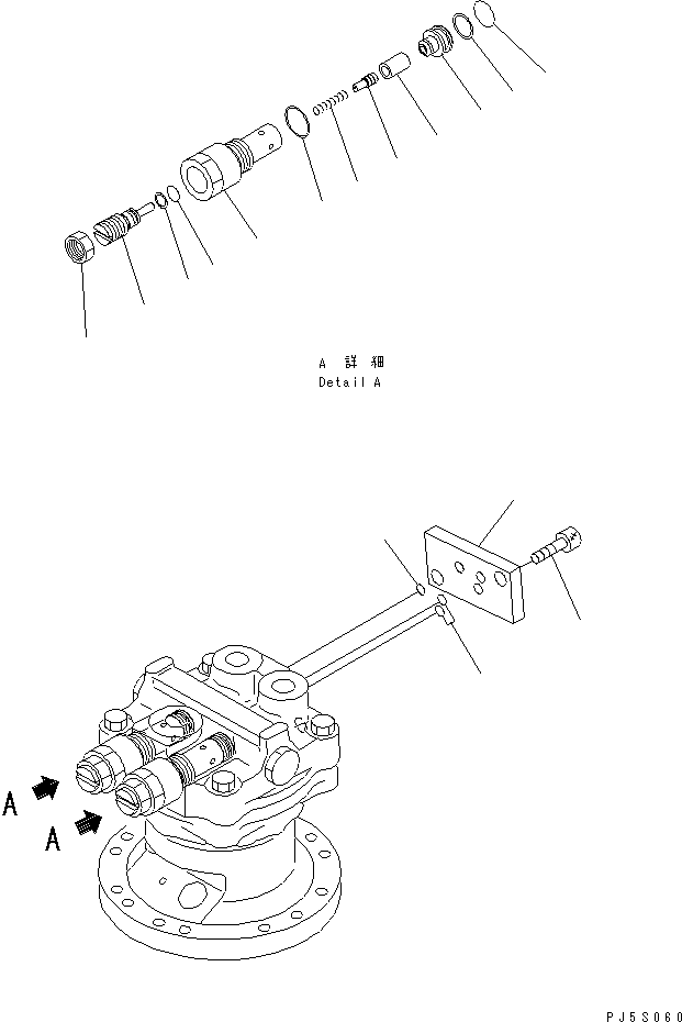 Komatsu parts book diagram for PC70-7E-B S/N 45001-UP: SWING MOTOR (2/2)(#59579-)