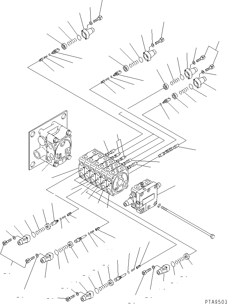 Komatsu parts book diagram for PC70-7E-B S/N 45001-UP: MAIN VALVE (7-VALVE) (1/7)(#45001-52373)