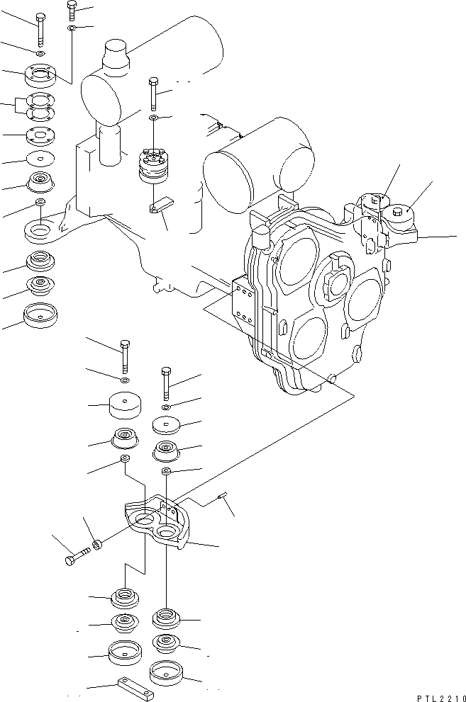 Excavators Komatsu / PC750LC-6K-01 S/N K30001-UP(pc750lcu) / ENGINE MOUNTING(#K30055-K31999)(030010 : B0100-01A0A)
