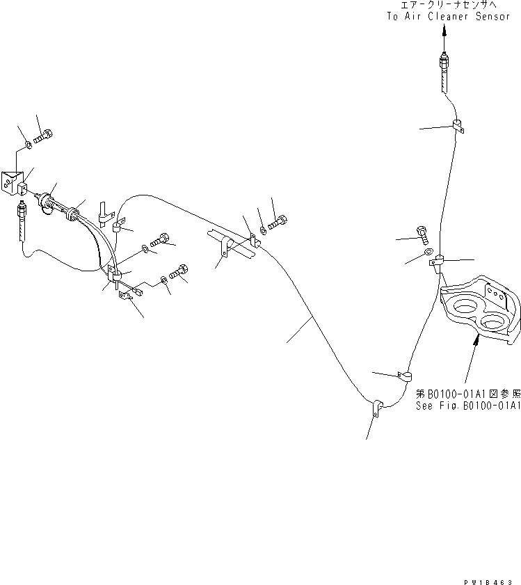 Excavators Komatsu / PC750LC-6K-01 S/N K30001-UP(pc750lcu) / ENGINE MOUNTING (AIR CLEANER SENSOR)(#K32001-)(030050 : B0100-04A1)