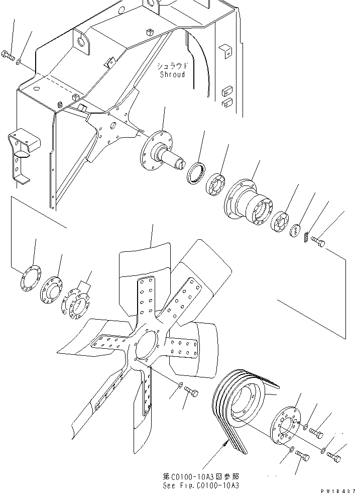 Excavators Komatsu / PC750LC-6K-01 S/N K30001-UP(pc750lcu) / COOLING (RADIATOR FAN MOUNT)(#K32001-)(060080 : C0100-04A3)