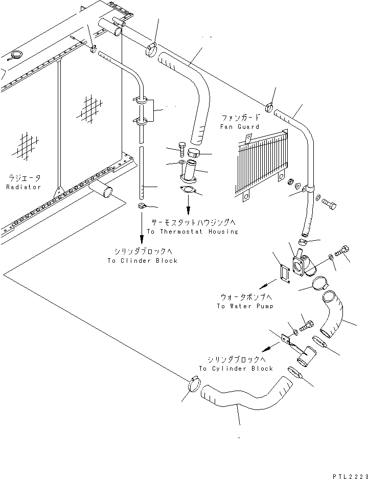 Excavators Komatsu / PC750LC-6K-01 S/N K30001-UP(pc750lcu) / COOLING (PIPING)(#K30055-K31999)(060130 : C0100-08A0A)